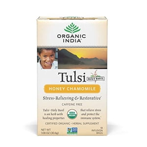 Organic India Tulsi Tea, Chéri Camomile, 18 Sacs à thé