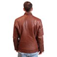 thumbnail image 2 of Classyak Men's Fashion Real Leather Moto Zipper Jacket, 2 of 2