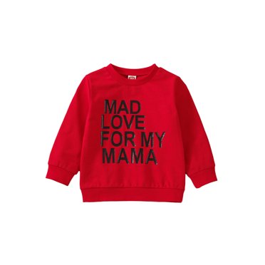 Jkerther Chandail en Molleton à Manches Longues pour Bébé Garçon Fille Saint-Valentin Pull Unisexe Vêtements de Printemps Automne