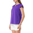 thumbnail image 4 of INSPIRE CHIC Women's Solid V Neck Cap Short Sleeves Work Blouse, 4 of 6
