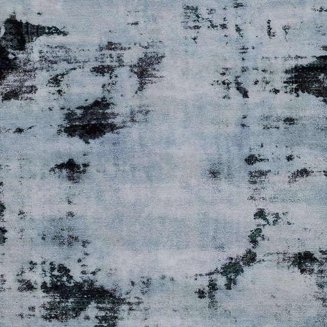 Ahgly Company Tapis d'Intérieur Carrés Abstraits Bleu Gris, Tapis de Zone Abstraits, 4 Pieds Carré