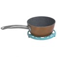thumbnail image 2 of Lattice Collection Round Heavy Weight Multi-Purpose Decorative Cast Iron Trivet with Soft Non-Skid Rubber Peg Feet, Turquoise, 2 of 5