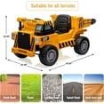thumbnail image 2 of Kids Ride-on Dump Truck with Remote Control, 2-Speed Electric Toy Car, Shovel, Music for Outdoor Play, 2 of 8