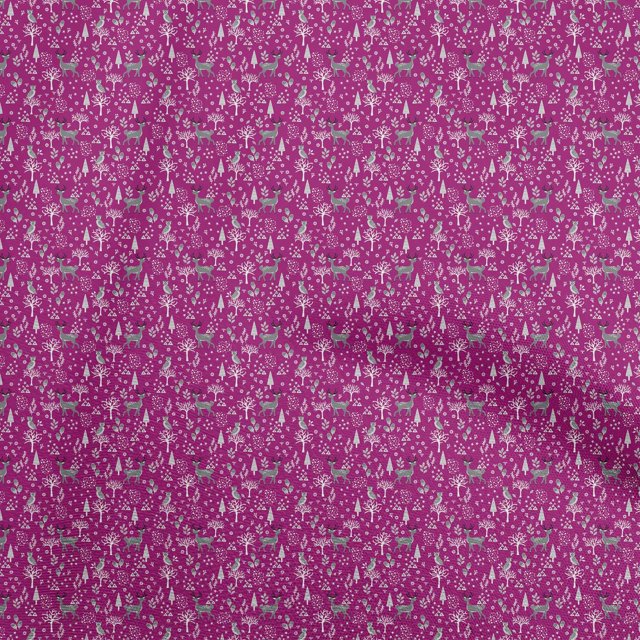 oneOone Velvet Dark Magenta Fabric Animal Craft Projects Decor Fabric Printed By The Yard 58 Inch Wide