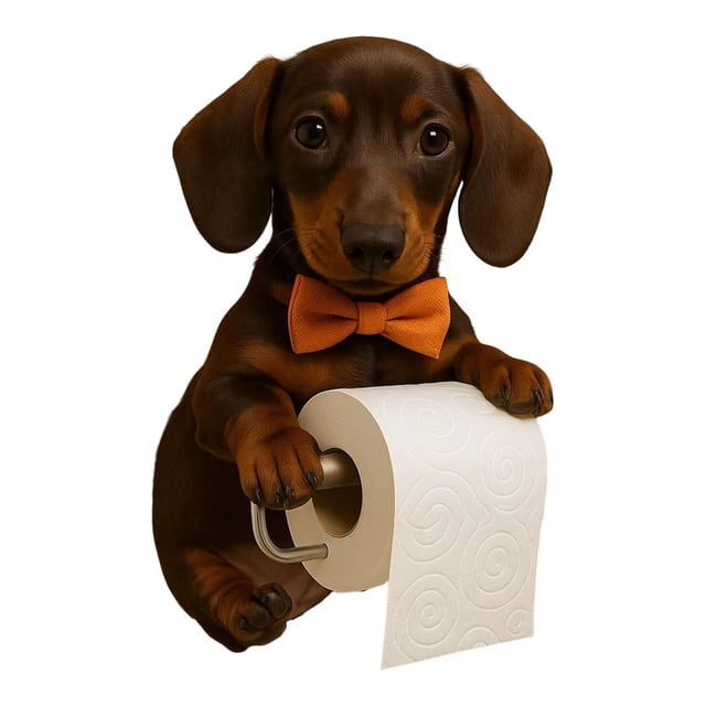 Porte-papier pour Chien Distributeur de Rouleaux de Papier Hygiénique Amusant Porte-Rouleau de Papier de Toilette Support de Rangement pour Rouleaux en Forme d'Animal Imprimé 3D Support Décoratif Mural pour Papier de Toilette pour Salle de Bain Cuisine Tapis de Séchage en Silicone
