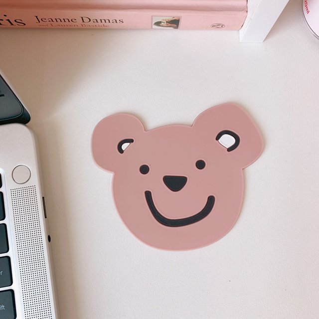 Drinks Cup Coaster Silicone Cartoon Animal Cute Lightweight Prevent Sliding Colorful Cup Mat Bear