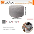 thumbnail image 2 of SNNROO Housse de Repose-Pieds en Coton et Lin pour Pouf, Petit Tabouret Rond pour Coin, 2 of 7