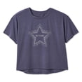 thumbnail image 2 of Athletic Works Girls' Graphic Boxy Fit T-Shirt, 2 of 3