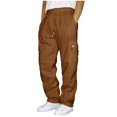 thumbnail image 1 of Men‘s Hiking Cargo Pants Clearance Sale Loose Fit Drawstring Elastic Waist Joggers Sweatpants Plus Size Lightweight Work Trousers with Multi Pockets S - 5XL, 1 of 5