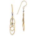 thumbnail image 1 of 14k Two-tone Oval & Bead Dangle Earrings TL471, 1 of 1