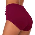 thumbnail image 3 of Pantalon de Bain Plissé à Taille Rayée Uni pour Femme - Bas de Bikini d'Été pour la Plage, 3 of 7