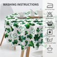 thumbnail image 2 of St. Patricks'' Day Round Tablecloth 60 Inch Spring Lucky Shamrocks Decoration Table Cloths Polyester Fabric Green Clover Table Cover for Home Indoor Dinning/Outdoor Party, 2 of 6