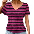 thumbnail image 1 of Weiqiqre Hauts pour Femmes Chemises à Manches Courtes Blouse à Col en V Froncée Tenue de Bureau Décontractée Tunique Basique, 1 of 6