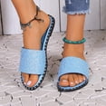 thumbnail image 1 of Cameland Women's Summer New Plus Size Frosted Sequin Line Over Beach Flats Light Sandals, 1 of 6