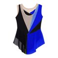 thumbnail image 4 of MSemis Kids Girls Shiny Diamond Color Block Mesh Splice Gymnastics Leotard Skating Jumpsuit Dance Royal Blue 12, 4 of 7