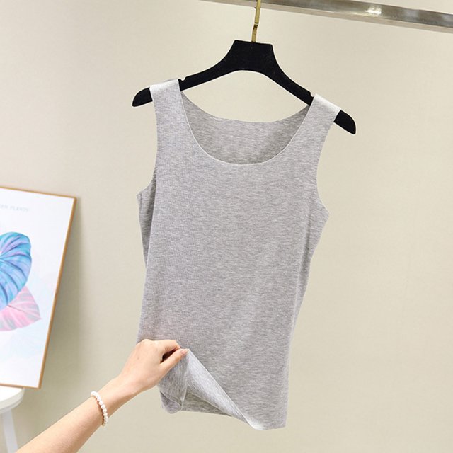 UPPADA Womens Crewneck Tank Tops Summer Sleeveless Scoop Neck Tees Solid Color Basic Slim Fitted Cami Shirts Womens Tank Tops Camisole Top Built In Bra Adjustable Straps,Clearance on sale