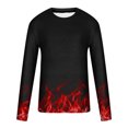 thumbnail image 4 of Meichang T-Shirt à Manches Longues pour Hommes Grands, T-Shirts Graphiques pour Hommes Décontractés à Imprimé Flamme 3D, T-Shirts Amusants à Col Rond Confortables à Manches Longues pour Hommes, 4 of 5