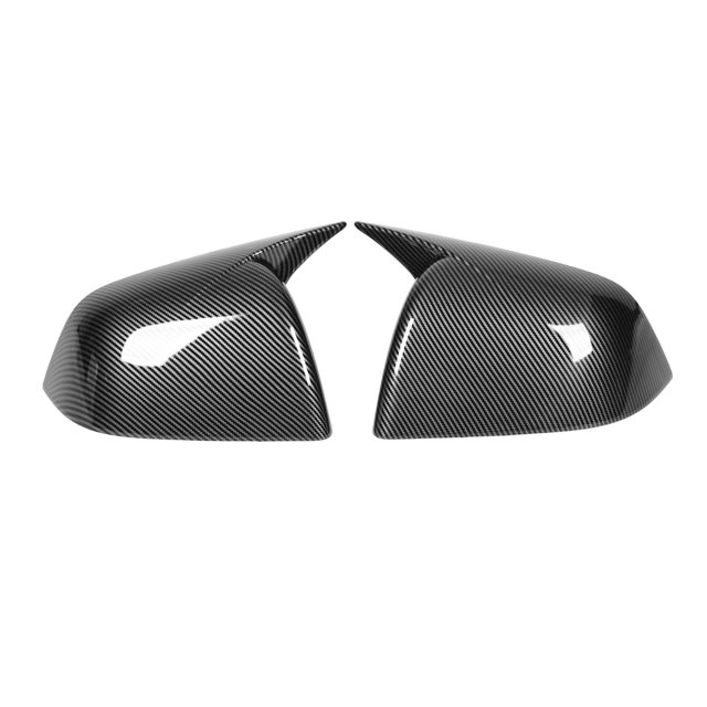 Side Rearview Mirror Cover High Glossy Door Exterior Wing Mirror Caps Replacement for Tesla Model Y 2020 to 2023 Carbon Fiber Style