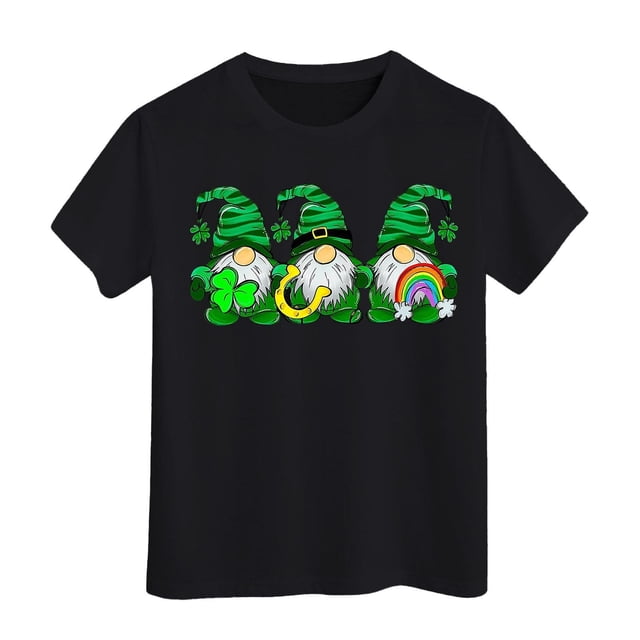 PMVFHDE Hauts d'Été pour Filles T-Shirts pour Fille Hauts Mignons Hauts Courts pour Fille Hauts de Sortie pour Fille T-Shirt à Manches Courtes pour Filles T-Shirt d'Été à Col Rond Coupe Décontractée T-Shirts Basiques Noir, 6-7 Ans