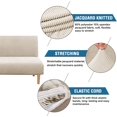 thumbnail image 2 of Armless Futon Cover Stretch Sofa Bed Slipcover Protector Elastic Feature Rich Textured High Spandex Small Checks Jacquard Fabric Futon Cover, Machine Washable, 2 of 7