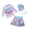 thumbnail image 1 of Baby/Toddler Girls Mermaid Swimsuit Rashguard Set Long Sleeve UPF 50+, CM25-2 Size 7T, 1 of 5