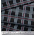 thumbnail image 2 of Soimoi Black polyester Crepe Fabric Check Check Print Fabric by Yard 52 Inch Wide, 2 of 5