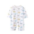 thumbnail image 1 of Romper for Baby Girls, Baby Jumpsuit Newborn Printing Romper Long Sleeve Button Crawling Clothes, 1 of 4