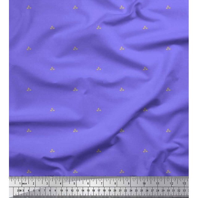 Soimoi Poly Georgette Fabric Artistic Leaves Print Fabric by the Yard 52 Inch Wide