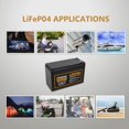 thumbnail image 4 of NERMAK 12V 7Ah (7.2Ah) Lithium LiFePO4 Batterie à Cycle Profond, Batterie Rechargeable au Lithium Fer Phosphate 2000+ Cycles pour Solar PowerAR, Éclairage, Roues Électriques, Détecteur de Poissons, 4 of 8