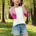thumbnail image 4 of SERTG T-Shirt Mode Enfant Col Rond Manches 3/4 Imprimé Col Rond pour Été et Printemps 4-15 Ans (Beige3,9 Ans), 4 of 7