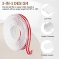 thumbnail image 3 of Uxcell Protector 0.8"x19.7 ft Self Adhesive Guard White for Wall Table Floor, 3 of 5