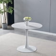 thumbnail image 1 of Velets Tulip Mid-Century Modern Round Dining Table – 40" White Marble Top & Pedestal Base, 1 of 2