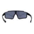 thumbnail image 2 of Mens Oversize Trendy Futuristic Wrap Half Rim Sport Plastic Sunglasses Grey Black, 2 of 4