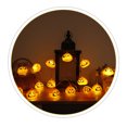 thumbnail image 3 of Mistaha Horror Pumpkin Halloween String Lights 10FT 20LEDs Spooky Pumpkin Decorative Hanging Lights Waterproof LED Pumpkin Lights Battery Operated 2 Modes, 3 of 8