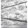 thumbnail image 3 of Soimoi Rayon Fabric Yacht & Architecture Structure Architectural Print Sewing Fabric Yard 56 Inch Wide, 3 of 3