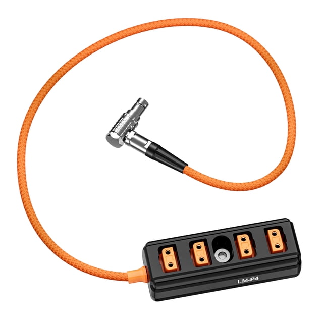 Câble d'Alimentation D-tap 2 Broches Lemo Plug vers 4 Ports D-tap pour Appareil Photo Rouge Sélectionné