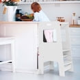 thumbnail image 4 of Costway Marchepied de Cuisine pour Tout-Petit avec Tableau d'Activités, Hauteur Réglable et Barre de Sécurité, Blanc, 4 of 9
