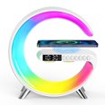 thumbnail image 1 of Wadan Wireless Fast Charger Table Lamp with Bluetooth Speaker, LED Light, Alarm Function- App control for Bedroom & Office, 1 of 8
