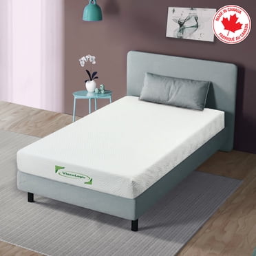 ViscoLogic HarmonyNap Twin Mattress, Made in Canada Medium Firm , Gel Infused & Pressure Relief Mattress, CertiPUR-US® Certified, 4 Inch Twin