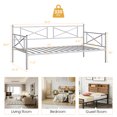 thumbnail image 3 of Costway Metal Daybed Frame Twin Size Slat Support Mattress Foundation Living Room Silver, 3 of 9