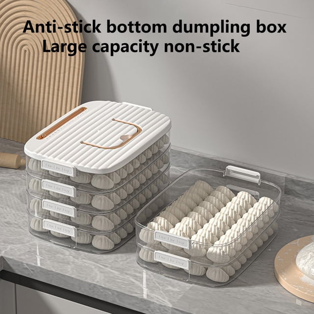 Dumpling Boîte de Rangement Poignée Portable Couvercle Scellé Non Collant Double-Couche Réfrigérateur Nourriture Wonton Titulaire Organisateur Accessoires de Cuisine