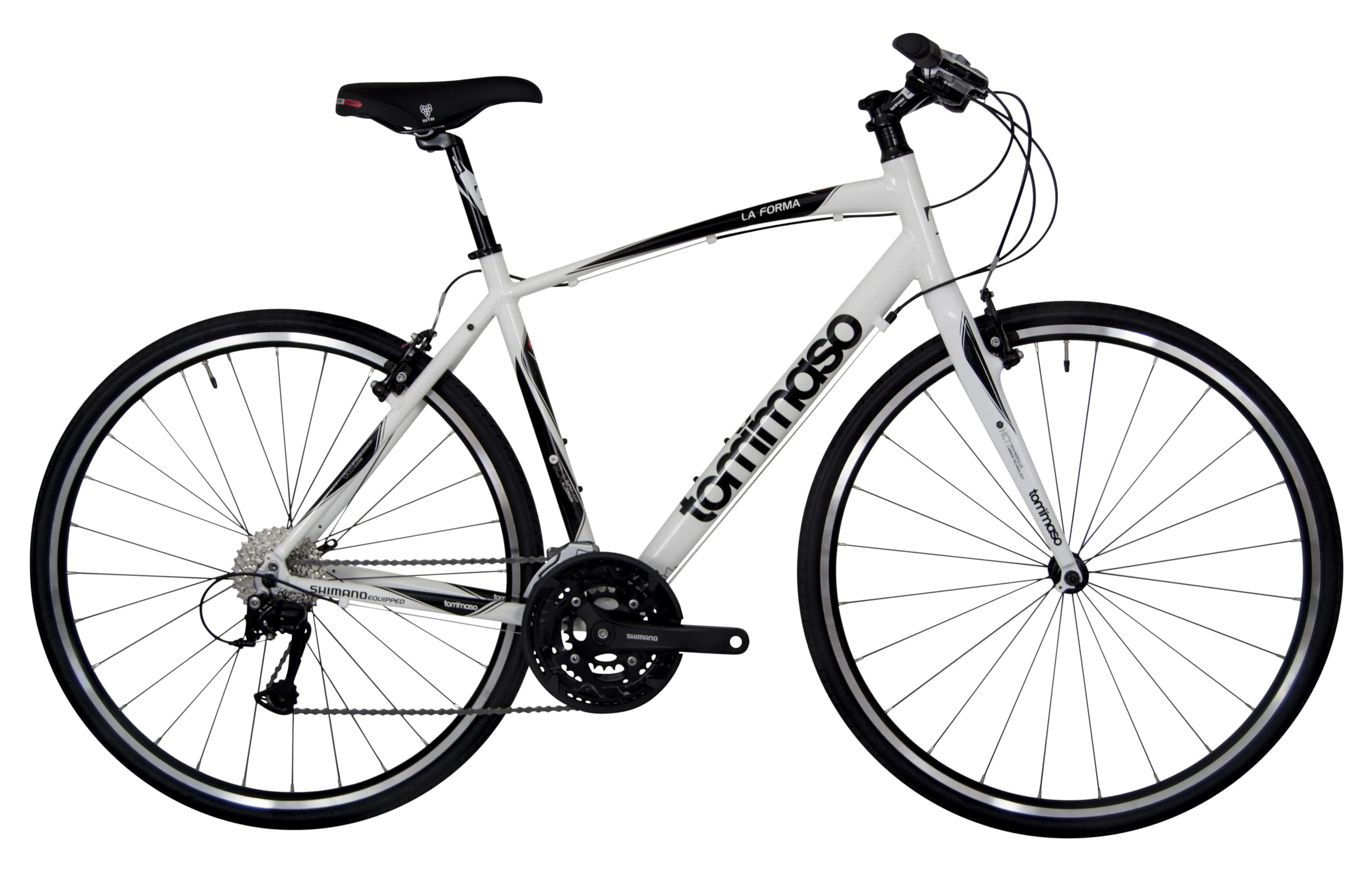 Tommaso La Forma Lightweight Aluminum Hybrid Bike -White/Black - Medium