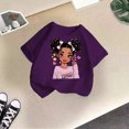 thumbnail image 5 of PMVFHDE T-Shirts pour Fille Jolis Hauts d'Été pour Fille Jolis T-Shirts pour Fille Hauts Filles T-Shirts Graphiques Enfant Filles Joli Graphique Col Rond Manche Courte Tee T-Shirt d'Été Violet,9-10 Ans, 5 of 5