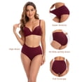 thumbnail image 2 of INNERSY Culottes Taille Haute pour Femmes en Coton Doux, sous-Vêtements Post-Partum pour Femmes, Lot de 5 (2TG, Vintage), 2 of 6