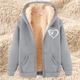 thumbnail image 1 of LOVZFMLL Vestes pour Femmes Décontractées et Tendance Imprimées en Laine à Capuche Veste de Sport, 1 of 4