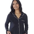 thumbnail image 5 of Secret Sleep Long Sleeve Button Top with Piping - Online exclusive, 5 of 5