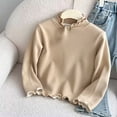thumbnail image 4 of MeetoTime Chemise de Base pour Enfants Col à Volants Couleur Unie Manches Longues Col Rond Vêtements d'Automne Hiver pour Enfants, 4 of 6