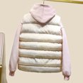 thumbnail image 4 of DPTALR Femmes Gilet à Poches Manteau Veste Courte Hiver Sans Manches Col Montant Fermeture Éclair Uni Vêtement d'Extérieur, 4 of 7