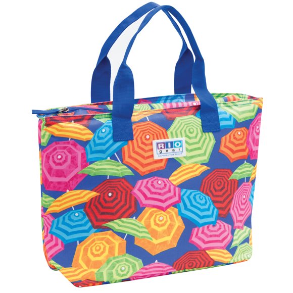 Rio Beach Umbrella Print Insulated Tote Bag - Umbrella Print