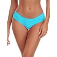thumbnail image 1 of Ocean Blues Women's Full Coverage Bikini Bottom Mid Rise Ruched Sides Swim Bottoms Sky Blue Size Large, 1 of 7